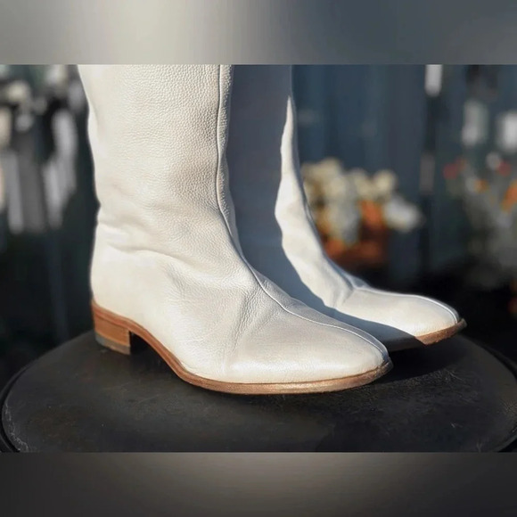 Paul Andrew — White Pebbled Leather Calf Boots (Rare) - Picture 2 of 5